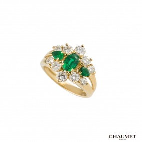 Chaumet Diamond and Emerald Ring